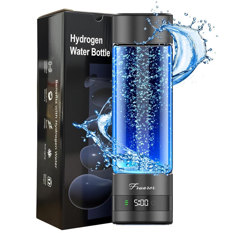 Fruaros Hydrogen Water Bottle Generator – Portable Hydrogen Water Machine, Up to 6000 PPB | SPE/PEM Certified H₂ Tech | Hydrogen-Rich Water for Energy & Hydration | Healthy Gift for Family & Friends (Black) - Image 1